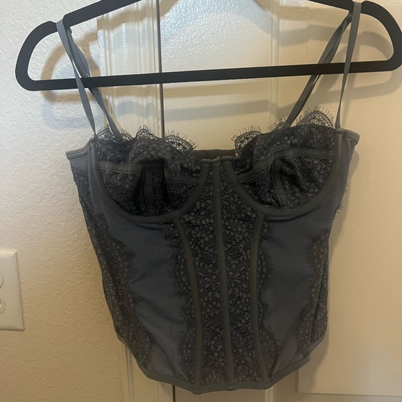 Elegant Blue Lace Bustier - Picture 3 of 3